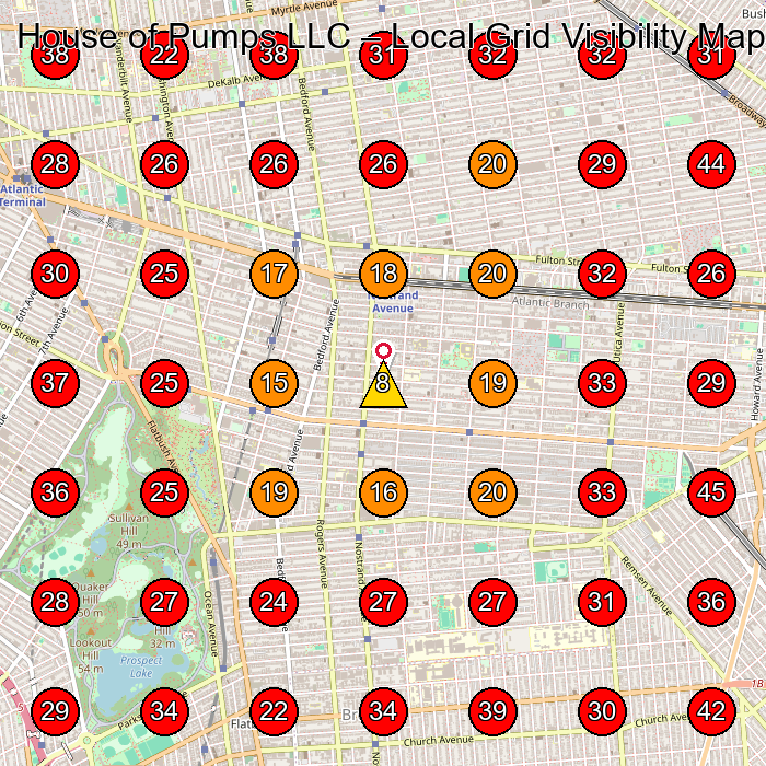 House of Pumps LLC GeoGrid visibility map for Performing Arts Group in Brooklyn